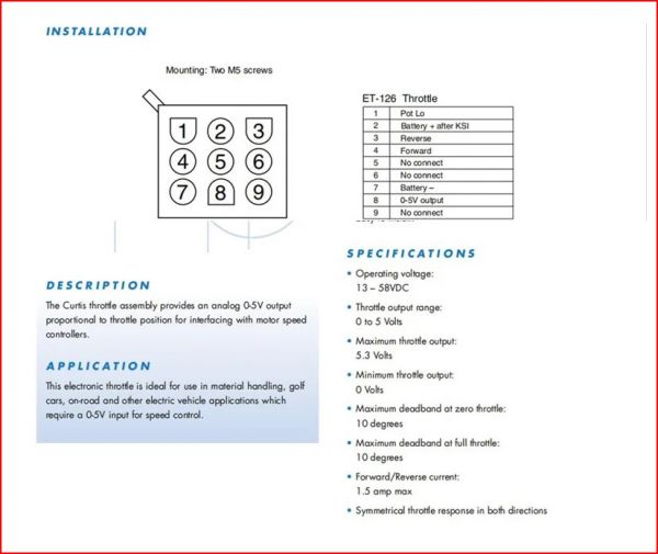 ACELERADOR ELETRÔNICO - ET 126MCU 24/48V